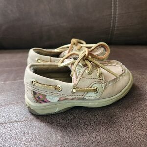 Pink plaid Sperry TopSider shoes, size baby/toddler 6